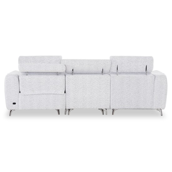 ΚΑΝΑΠΕΣ ΑΡΙΣΤΕΡΗ ΓΩΝΙΑ 3Θ ΜΕ RECLINE VALENTE HM3317.01L ΑΝΟΙΧΤΟ ΓΚΡΙ ΥΦΑΣΜΑ 275x160x104Yεκ