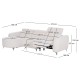 ΚΑΝΑΠΕΣ ΑΡΙΣΤΕΡΗ ΓΩΝΙΑ 3Θ ΜΕ RECLINE VALENTE HM3317.02L ΜΠΕΖ ΥΦΑΣΜΑ 275x160x104Yεκ