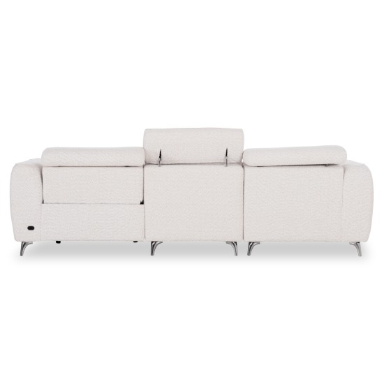 ΚΑΝΑΠΕΣ ΑΡΙΣΤΕΡΗ ΓΩΝΙΑ 3Θ ΜΕ RECLINE VALENTE HM3317.02L ΜΠΕΖ ΥΦΑΣΜΑ 275x160x104Yεκ