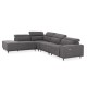ΚΑΝΑΠΕΣ ΑΡΙΣΤΕΡΗ ΓΩΝΙΑ 5Θ ΜΕ RECLINE LUNARIS HM3316.01L ΓΚΡΙ ΥΦΑΣΜΑ 307x267x94Yεκ