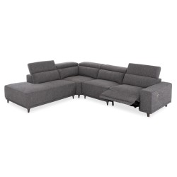 ΚΑΝΑΠΕΣ ΑΡΙΣΤΕΡΗ ΓΩΝΙΑ 5Θ ΜΕ RECLINE LUNARIS HM3316.02L ΕΚΡΟΥ ΥΦΑΣΜΑ 307x267x94Yεκ