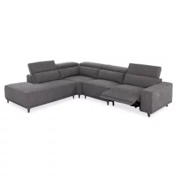 ΚΑΝΑΠΕΣ ΑΡΙΣΤΕΡΗ ΓΩΝΙΑ 5Θ ΜΕ RECLINE LUNARIS HM3316.02L ΕΚΡΟΥ ΥΦΑΣΜΑ 307x267x94Yεκ