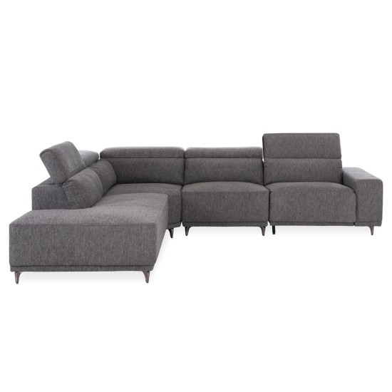 ΚΑΝΑΠΕΣ ΑΡΙΣΤΕΡΗ ΓΩΝΙΑ 5Θ ΜΕ RECLINE LUNARIS HM3316.01L ΓΚΡΙ ΥΦΑΣΜΑ 307x267x94Yεκ