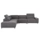 ΚΑΝΑΠΕΣ ΑΡΙΣΤΕΡΗ ΓΩΝΙΑ 5Θ ΜΕ RECLINE LUNARIS HM3316.01L ΓΚΡΙ ΥΦΑΣΜΑ 307x267x94Yεκ