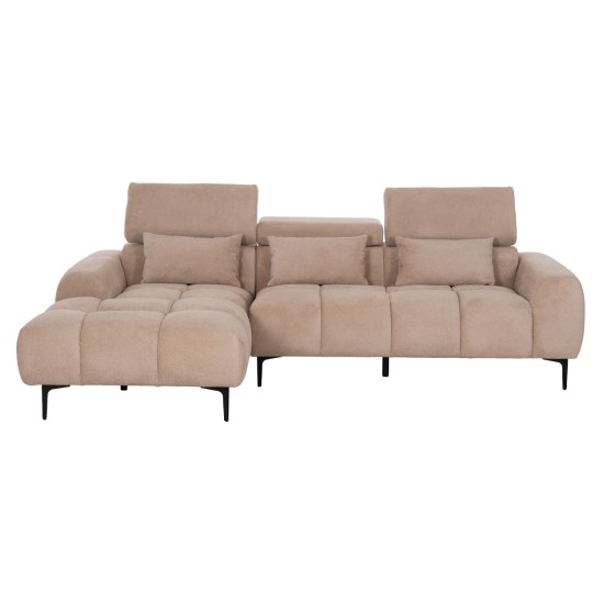 ΚΑΝΑΠΕΣ ΑΡΙΣΤΕΡΗ ΓΩΝΙΑ DIVYA HM3267.11L ΜΠΕΖ ΥΦΑΣΜΑ 260x100-174x104Υεκ.