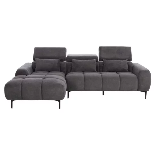 ΚΑΝΑΠΕΣ ΑΡΙΣΤΕΡΗ ΓΩΝΙΑ DIVYA HM3267.12L ΓΚΡΙ ΥΦΑΣΜΑ 260x100-174x104Υεκ.