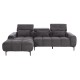 ΚΑΝΑΠΕΣ ΑΡΙΣΤΕΡΗ ΓΩΝΙΑ DIVYA HM3267.12L ΓΚΡΙ ΥΦΑΣΜΑ 260x100-174x104Υεκ.