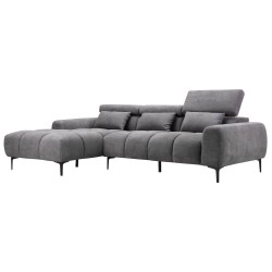 ΚΑΝΑΠΕΣ ΑΡΙΣΤΕΡΗ ΓΩΝΙΑ DIVYA HM3267.12L ΓΚΡΙ ΥΦΑΣΜΑ 260x100-174x104Υεκ.