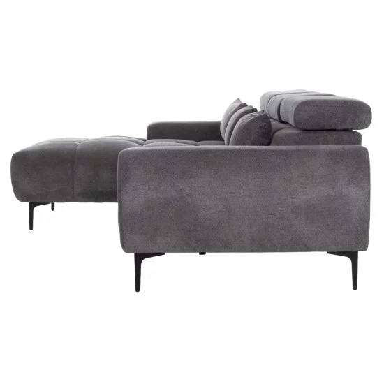 ΚΑΝΑΠΕΣ ΑΡΙΣΤΕΡΗ ΓΩΝΙΑ DIVYA HM3267.12L ΓΚΡΙ ΥΦΑΣΜΑ 260x100-174x104Υεκ.