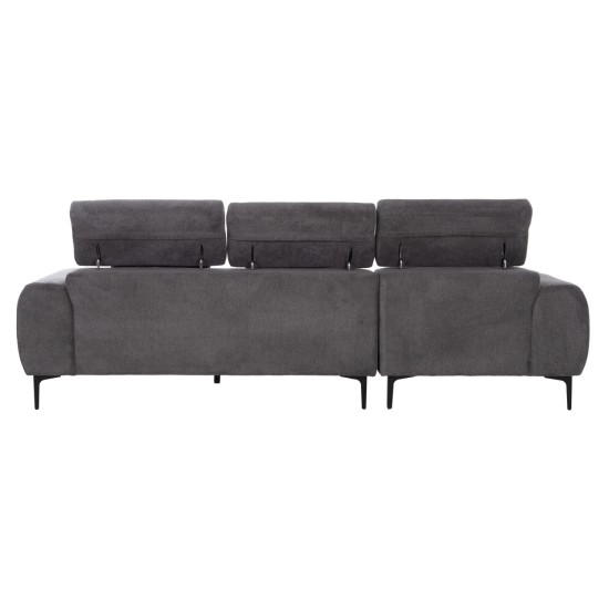 ΚΑΝΑΠΕΣ ΑΡΙΣΤΕΡΗ ΓΩΝΙΑ DIVYA HM3267.12L ΓΚΡΙ ΥΦΑΣΜΑ 260x100-174x104Υεκ.