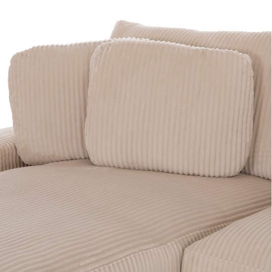 ΚΑΝΑΠΕΣ ΑΡΙΣΤΕΡΗ ΓΩΝΙΑ CRANFIELD HM3287.02L ΜΠΕΖ ΡΙΓΕ ΥΦΑΣΜΑ 315x167(γωνία)x67Υεκ.