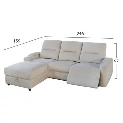 ΚΑΝΑΠΕΣ ΑΡΙΣΤΕΡΗ ΓΩΝΙΑ SYNTHIA HM3308.01L ΑΝΑΚΛΙΣΗ & ΑΠΟΘ.ΧΩΡΟΣ--ΜΠΕΖ 246x159x97Υεκ