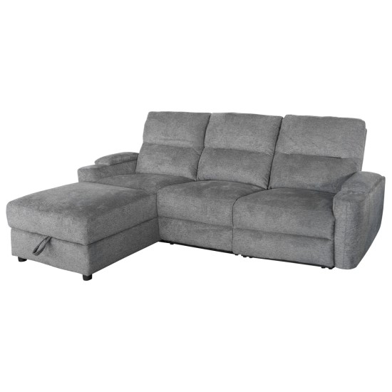 ΚΑΝΑΠΕΣ ΑΡΙΣΤΕΡΗ ΓΩΝΙΑ SYNTHIA HM3308.03L ΑΝΑΚΛΙΣΗ & ΑΠΟΘ.ΧΩΡΟΣ--ΓΚΡΙ 246x159x97Υεκ