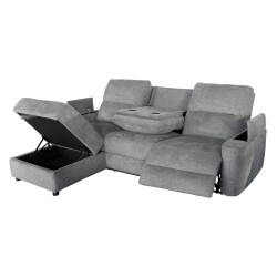 ΚΑΝΑΠΕΣ ΑΡΙΣΤΕΡΗ ΓΩΝΙΑ SYNTHIA HM3308.03L ΑΝΑΚΛΙΣΗ & ΑΠΟΘ.ΧΩΡΟΣ--ΓΚΡΙ 246x159x97Υεκ