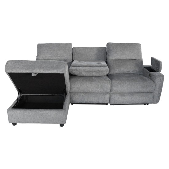 ΚΑΝΑΠΕΣ ΑΡΙΣΤΕΡΗ ΓΩΝΙΑ SYNTHIA HM3308.03L ΑΝΑΚΛΙΣΗ & ΑΠΟΘ.ΧΩΡΟΣ--ΓΚΡΙ 246x159x97Υεκ