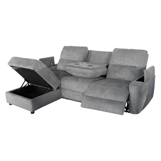 ΚΑΝΑΠΕΣ ΑΡΙΣΤΕΡΗ ΓΩΝΙΑ SYNTHIA HM3308.03L ΑΝΑΚΛΙΣΗ & ΑΠΟΘ.ΧΩΡΟΣ--ΓΚΡΙ 246x159x97Υεκ