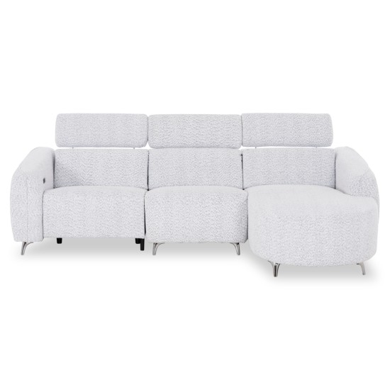 ΚΑΝΑΠΕΣ ΔΕΞΙΑ ΓΩΝΙΑ 3Θ ΜΕ RECLINE VALENTE HM3317.02R ΜΠΕΖ ΥΦΑΣΜΑ 275x160x104Yεκ