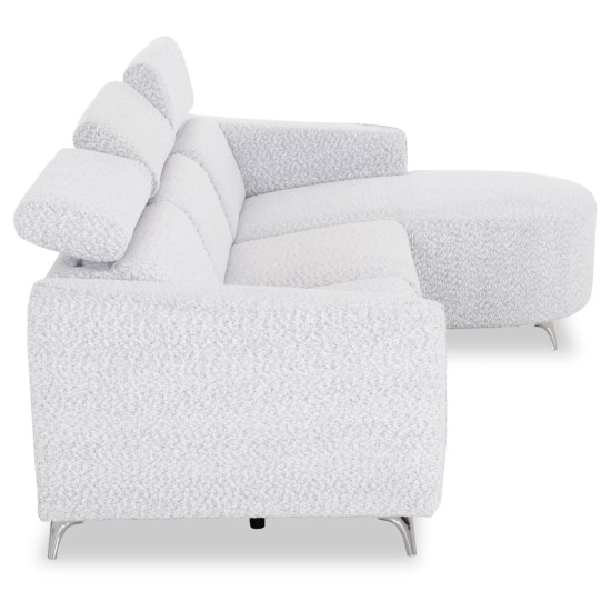 ΚΑΝΑΠΕΣ ΔΕΞΙΑ ΓΩΝΙΑ 3Θ ΜΕ RECLINE VALENTE HM3317.02R ΜΠΕΖ ΥΦΑΣΜΑ 275x160x104Yεκ