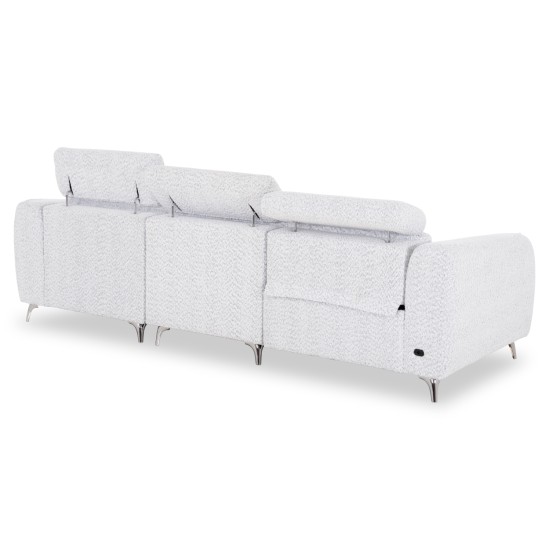 ΚΑΝΑΠΕΣ ΔΕΞΙΑ ΓΩΝΙΑ 3Θ ΜΕ RECLINE VALENTE HM3317.02R ΜΠΕΖ ΥΦΑΣΜΑ 275x160x104Yεκ