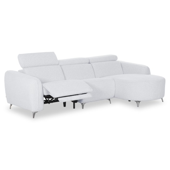 ΚΑΝΑΠΕΣ ΔΕΞΙΑ ΓΩΝΙΑ 3Θ ΜΕ RECLINE VALENTE HM3317.02R ΜΠΕΖ ΥΦΑΣΜΑ 275x160x104Yεκ