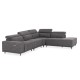 ΚΑΝΑΠΕΣ ΔΕΞΙΑ ΓΩΝΙΑ 5Θ ΜΕ RECLINE LUNARIS HM3316.02R ΕΚΡΟΥ ΥΦΑΣΜΑ 307x267x94Yεκ