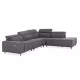 ΚΑΝΑΠΕΣ ΔΕΞΙΑ ΓΩΝΙΑ 5Θ ΜΕ RECLINE LUNARIS HM3316.01R ΓΚΡΙ ΥΦΑΣΜΑ 307x267x94Yεκ