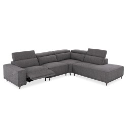 ΚΑΝΑΠΕΣ ΔΕΞΙΑ ΓΩΝΙΑ 5Θ ΜΕ RECLINE LUNARIS HM3316.02R ΕΚΡΟΥ ΥΦΑΣΜΑ 307x267x94Yεκ