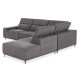 ΚΑΝΑΠΕΣ ΔΕΞΙΑ ΓΩΝΙΑ 5Θ ΜΕ RECLINE LUNARIS HM3316.02R ΕΚΡΟΥ ΥΦΑΣΜΑ 307x267x94Yεκ
