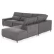 ΚΑΝΑΠΕΣ ΔΕΞΙΑ ΓΩΝΙΑ 5Θ ΜΕ RECLINE LUNARIS HM3316.01R ΓΚΡΙ ΥΦΑΣΜΑ 307x267x94Yεκ