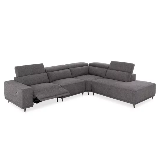 ΚΑΝΑΠΕΣ ΔΕΞΙΑ ΓΩΝΙΑ 5Θ ΜΕ RECLINE LUNARIS HM3316.01R ΓΚΡΙ ΥΦΑΣΜΑ 307x267x94Yεκ