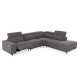 ΚΑΝΑΠΕΣ ΔΕΞΙΑ ΓΩΝΙΑ 5Θ ΜΕ RECLINE LUNARIS HM3316.02R ΕΚΡΟΥ ΥΦΑΣΜΑ 307x267x94Yεκ