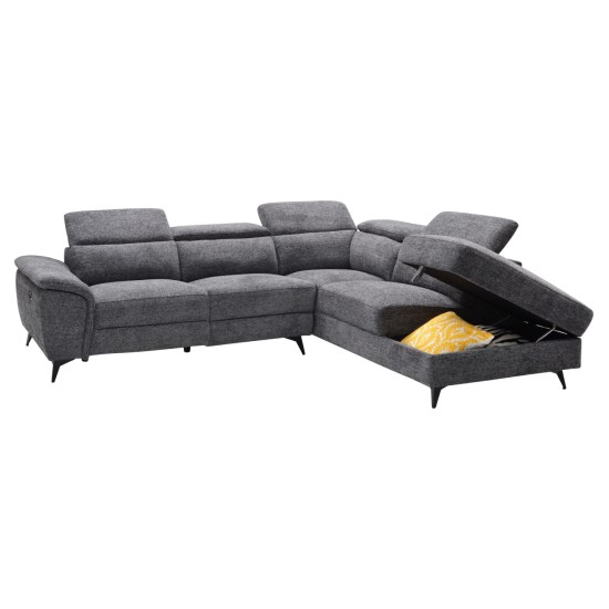 ΚΑΝΑΠΕΣ ΔΕΞΙΑ ΓΩΝΙΑ-ΑΝΑΚΛΙΣΗ & ΑΠΟΘ.ΧΩΡΟΣ-RESTRO HM3339.02R ΜΠΕΖ ΥΦΑΣΜΑ 284x224x76Υ