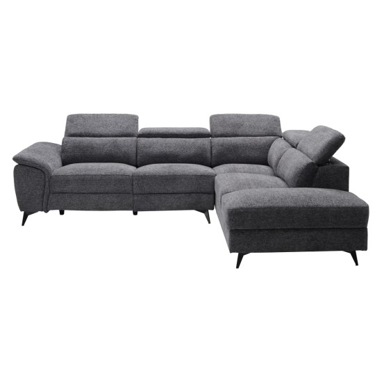 ΚΑΝΑΠΕΣ ΔΕΞΙΑ ΓΩΝΙΑ-ΑΝΑΚΛΙΣΗ & ΑΠΟΘ.ΧΩΡΟΣ-RESTRO HM3339.02R ΜΠΕΖ ΥΦΑΣΜΑ 284x224x76Υ