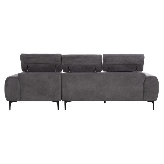 ΚΑΝΑΠΕΣ ΔΕΞΙΑ ΓΩΝΙΑ DIVYA HM3267.12R ΓΚΡΙ ΥΦΑΣΜΑ 260x100-174x104Υεκ.