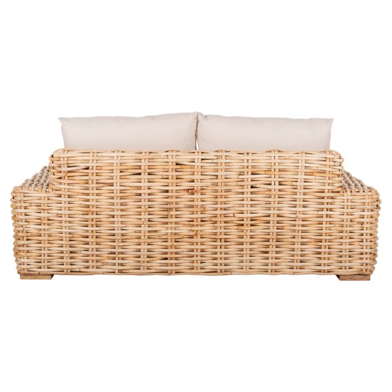 ΚΑΝΑΠΕΣ 2-ΘΕΣΙΟΣ TROPEL HM9809 ΞΥΛΟ MANGO-RATTAN ΦΥΣΙΚΟ-ΛΕΥΚΑ ΜΑΞΙΛΑΡΙΑ 192x88x70-85Υεκ.