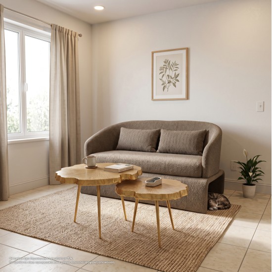 ΚΑΝΑΠΕΣ ΔΙΘΕΣΙΟΣ BEVY2 HM9678.03 ΜΠΕΖ ΜΠΟΥΚΛΕ ΥΦΑΣΜΑ-ΜΕΤΑΛΛΙΚΟΣ ΣΚΕΛΕΤΟΣ 128x72x74Υεκ.