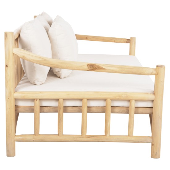 ΚΑΝΑΠΕΣ ΤΡΙΘΕΣΙΟΣ TORC HM9339 ΑΠΟ ΜΑΣΙΦ ΞΥΛΟ TΕΑK ΦΥΣΙΚΟ - ΛΕΥΚΟ 200x100x80Yεκ.