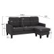 ΚΑΝΑΠΕΣ ΓΩΝΙΑ ΑΝΑΣΤΡΕΨΙΜΗ MEGGY HM3297.11 ΓΚΡΙ ΥΦΑΣΜΑ 184.5x75-129x86Yεκ.
