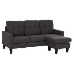 ΚΑΝΑΠΕΣ ΓΩΝΙΑ ΑΝΑΣΤΡΕΨΙΜΗ MEGGY HM3297.11 ΓΚΡΙ ΥΦΑΣΜΑ 184.5x75-129x86Yεκ.