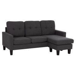 ΚΑΝΑΠΕΣ ΓΩΝΙΑ ΑΝΑΣΤΡΕΨΙΜΗ MEGGY HM3297.11 ΓΚΡΙ ΥΦΑΣΜΑ 184.5x75-129x86Yεκ.