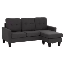ΚΑΝΑΠΕΣ ΓΩΝΙΑ ΑΝΑΣΤΡΕΨΙΜΗ MEGGY HM3297.11 ΓΚΡΙ ΥΦΑΣΜΑ 184.5x75-129x86Yεκ.