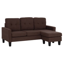 ΚΑΝΑΠΕΣ ΓΩΝΙΑ ΑΝΑΣΤΡΕΨΙΜΗ MEGGY HM3297.12 ΚΑΦΕ ΥΦΑΣΜΑ 184.5x129x86Yεκ.
