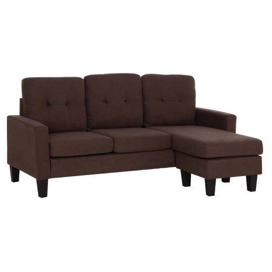 ΚΑΝΑΠΕΣ ΓΩΝΙΑ ΑΝΑΣΤΡΕΨΙΜΗ MEGGY HM3297.12 ΚΑΦΕ ΥΦΑΣΜΑ 184.5x129x86Yεκ.
