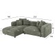ΚΑΝΑΠΕΣ ΓΩΝΙΑ (ΑΡΙΣΤΕΡΗ) 3-ΘΕΣΙΟΣ GRACE HM3280.02L ΛΕΥΚΟ ΥΦΑΣΜΑ 252x160x70-90Υεκ