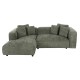 ΚΑΝΑΠΕΣ ΓΩΝΙΑ (ΑΡΙΣΤΕΡΗ) 3-ΘΕΣΙΟΣ GRACE HM3280.02L ΛΕΥΚΟ ΥΦΑΣΜΑ 252x160x70-90Υεκ