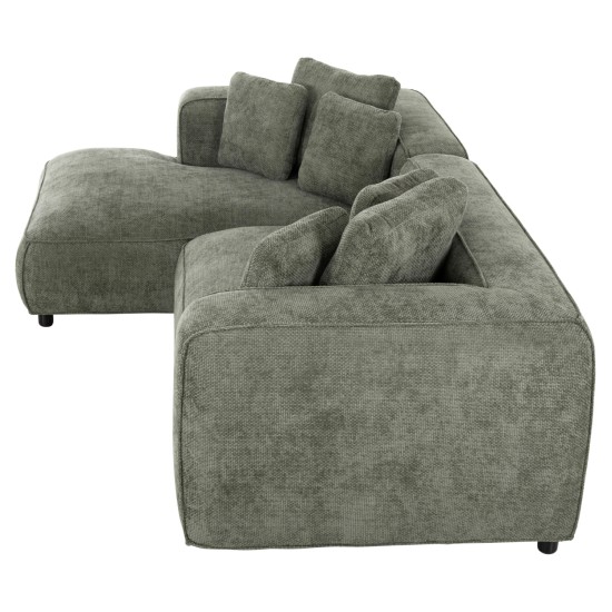ΚΑΝΑΠΕΣ ΓΩΝΙΑ (ΑΡΙΣΤΕΡΗ) 3-ΘΕΣΙΟΣ GRACE HM3280.02L ΛΕΥΚΟ ΥΦΑΣΜΑ 252x160x70-90Υεκ