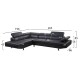 ΚΑΝΑΠΕΣ ΓΩΝΙΑ GORO ΑΡΙΣΤΕΡΗ HM3084.02L ΑΠΟ ΜΑΥΡΟ PU  265x196x85Υεκ