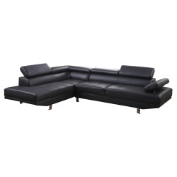 ΚΑΝΑΠΕΣ ΓΩΝΙΑ GORO ΑΡΙΣΤΕΡΗ HM3084.02L ΑΠΟ ΜΑΥΡΟ PU 270x200x87Υεκ