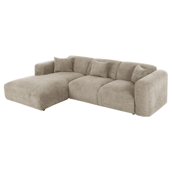 ΚΑΝΑΠΕΣ ΓΩΝΙΑ (ΑΡΙΣΤΕΡΗ) BRICKEN HM3275.01L ΜΠΕΖ ΥΦΑΣΜΑ 110-282x98-160x72Υεκ.