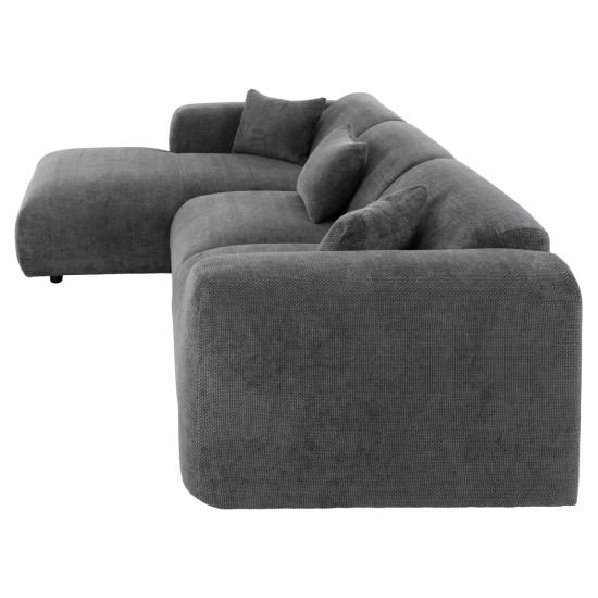 ΚΑΝΑΠΕΣ ΓΩΝΙΑ (ΑΡΙΣΤΕΡΗ) BRICKEN HM3275.04L ΑΝΘΡΑΚΙ ΥΦΑΣΜΑ 110-282x98-160x72Υεκ.